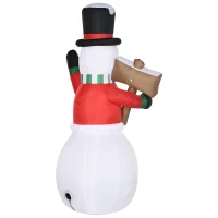 HOMCOM Aufblasbarer Schneemann, Outdoor Weihnachtsdekoration, 1,80 m, Santa Claus, inkl. Gebläse, Mehrfarbig(m-12)