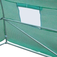 Outsunny Serra da Giardino con Porta Avvolgibile e 12 Finestre in Acciaio e PE, 8×3×2m, Verde(m-9)