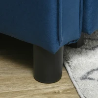 HOMCOM Fotoliu Pat Individual cu Spătar Reglabil pe 3 Nivele, 2 Roți și Pernă din Țesătură, 69x82x85 cm, Albastru(m-9)