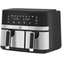 HOMCOM 8.5L Dual Basket Air Fryer, with Sync and Multi-Menu Cooking(m-11)