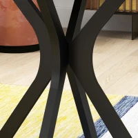 HOMCOM Masa Rotunda pentru 4 Persoane, Negru(m-8)