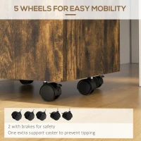 Vinsetto Lockable Two-Drawer Filing Cabinet, with Wheels - Wood-Effect(m-5)