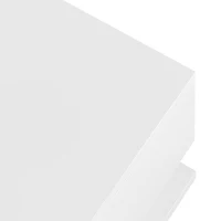 High-Gloss Coffee Table with Glass Top and LED Lights, Sofa Table for Living Room, 105L x 55W x 32.5H cm, White(m-7)