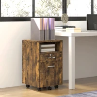 Vinsetto Lockable Two-Drawer Filing Cabinet, with Wheels - Wood-Effect(m-10)