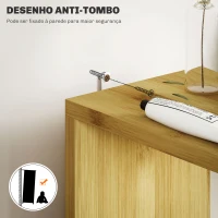 HOMCOM Coluna Casa de Banho Móvel Casa de Banho com Portas e Prateleiras Abertas Armário Casa de Banho Moderno 18x30x120 cm Madeira(m-6)