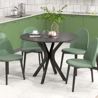 HOMCOM Masa Rotunda pentru 4 Persoane, Negru(m-6)