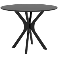 HOMCOM Masa Rotunda pentru 4 Persoane, Negru(m-1)