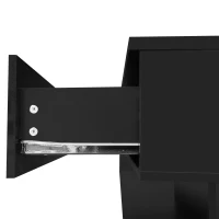 Gloss Coffee Table with 16-color LED Lights Modern Coffee Table with 2 drawers & High Gloss Black Finish(m-8)