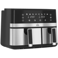 HOMCOM 8.5L Dual Basket Air Fryer, with Sync and Multi-Menu Cooking(m-1)
