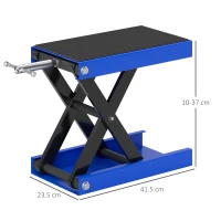 DURHAND 500KG Motorcycle Scissor Lift Jack, Height Adjustable Motorbike Stand with Anti-Slip Wide Deck, Heavy Duty Steel Motorbike Repair Lift Hoist Stand for Home Garage, Blue(m-3)