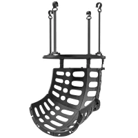 SPORTNOW Basketbal Terugkaatser, Hoogte Verstelbaar, 360° Draaibaar, Kunststof, 35,6L x 35,6B x 75,5H cm, Zwart(m-1)