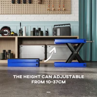 DURHAND 500KG Motorcycle Scissor Lift Jack, Height Adjustable Motorbike Stand with Anti-Slip Wide Deck, Heavy Duty Steel Motorbike Repair Lift Hoist Stand for Home Garage, Blue(m-5)