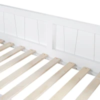 Letto a castello per bambini 6+ anni con scala a tre gradini e barriera di sicurezza, 90x200 cm, Bianco(m-7)