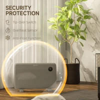 HOMCOM 1200W Electric Convector Heater, Freestanding or Wall Mounted, Space Heater with Adjustable Thermostat, Timer, Grey(m-7)