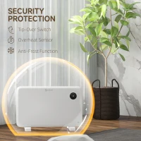 HOMCOM 1200W Electric Convector Heater, Freestanding or Wall Mounted, Space Heater with Adjustable Thermostat, Timer, White(m-7)