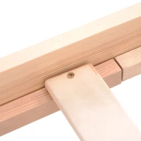 Letto in legno con testiera e rete a doghe, senza materasso, 200x90 cm,naturale(m-7)