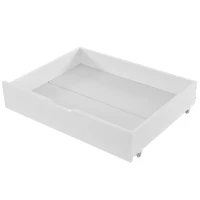 Letto a Casetta con 2 Cassetti su Ruote, Letto per Cameretta, Rete a Doghe, Senza Materasso, in Legno, 200×90 cm, Bianco(m-7)