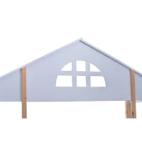Lit superposé avec fenêtres et toboggan, sans matelas, 90x200 cm, Blanc(m-6)