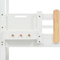 Letto a castello con scala, finestra e scaffale, senza materasso, 90×200 cm, Bianco(m-7)