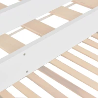 Lit superposé avec escalier et toboggan, lit pour enfants avec 2 tiroirs, sans matelas, 90x200 cm, Blanc(m-9)