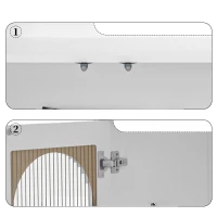 Credenza con anta in vetro e luce LED, Mobiletto per Cucina, Casa, Soggiorno, Bianco(m-7)