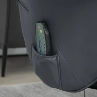 HOMCOM Massagesessel mit Fußhocker, Ergonomischer Stuhl mit 10 Vibrationspunkten, Kunstleder, 76 x 81 x 105 cm, Dunkelgrau(m-9)