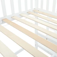 Letto a castello con scala e protezione anticaduta, letto a casetta, senza materasso, 90x200 cm, Bianco(m-7)