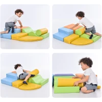 Set de 6 blocuri mari pentru joacă și cățărat, jucărie educativă pentru copii cu scară, Multicolor(m-9)