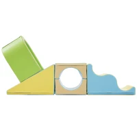 Énormes blocs de construction en mousse 6-en-1, jeu créatif, ramper à travers des arcs et glisser, matériau PU durable, Jaune(m-15)