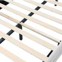 Lit rembourré avec tête de lit en forme de nuage et bande LED, sans matelas, 90x200 cm, Blanc(m-7)