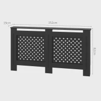HOMCOM Carcasă pentru Calorifer din Lemn MDF, Carcasă Modernă pentru Calorifer cu Raft, 152x19x82 cm, Negru(m-3)