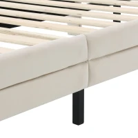 Lit rembourré avec tête de lit en forme de nuage et bande LED, sans matelas, 90x200 cm, Blanc(m-9)