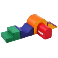 5-en-1 Grands Blocs de Construction en Mousse Douce et Colorée pour Enfants – Jeu Créatif, Imperméable et Facile à Nettoyer, Orange(m-15)