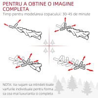 HOMCOM Brad de Crăciun Artificial cu 1050 Crengi Ignifuge, Pom de Crăciun Realist în Formă de Pin, Ø120x180 cm, Verde(m-8)