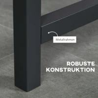 HOMCOM Opklapbare Eettafel, Industriële Tafel, Opklapbaar, van Metaal en Hout, Ruimtebesparend, Bruin(m-6)