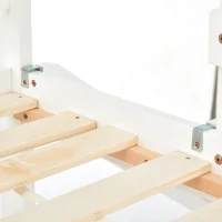 Letto a Casetta con Scivolo, Letto a Castello con Protezione Anticaduta e Sponde, Senza Materasso, in Legno, 200x90cm & 100x90cm, Bianco(m-10)