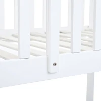 Lit superposé avec escalier et barrière de sécurité, lit cabane, sans matelas, 90x200 cm, Blanc(m-6)