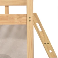 Lit superposé avec toboggan et étagère, sans matelas, 90x200 cm, naturel(m-6)