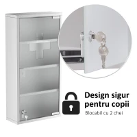 Homcom Dulapior Medicamente – Inox 30×12×60 cm cu 4 Rafturi(m-5)