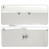 Credenza con due ante magnetiche, mobile multifunzionale per cucina e soggiorno, Bianco(m-6)
