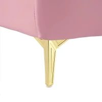 Letto Imbottito con Striscia LED e Doghe in Legno, Letto con Testiera, Rivestimento in Pelle PU, Senza Materasso, 140×200 cm, Bianco e Rosa(m-12)