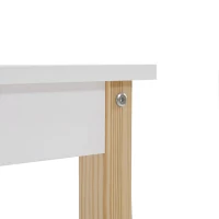 Bureau avec roulettes directionnelles, 80x43,5 cm, Blanc+naturel(m-6)