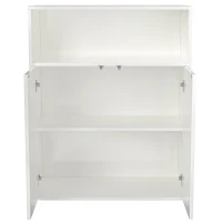 Credenza con due ante magnetiche, mobile multifunzionale per cucina e soggiorno, Bianco(m-7)