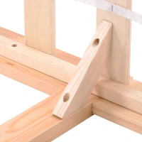 Letto in legno con testiera e rete a doghe, senza materasso, 200x90 cm,naturale(m-9)