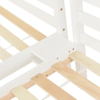 Lit superposé triple avec échelle latérale pour enfants et adolescents, sans matelas, 90x200 cm, Blanc(m-8)