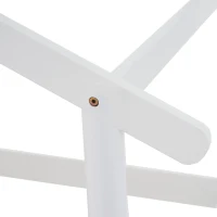 Lit maison en bois avec barrière et sommier à lattes,sans matelas, 90x200 cm, Blanc(m-6)