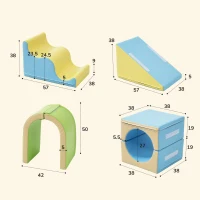 Blocchi di costruzioni in schiuma 6-in-1, Gioco creativo, Materiale PU resistente，Giallo(m-3)