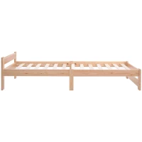 Letto in legno con testiera e rete a doghe, senza materasso, 200x90 cm,naturale(m-11)