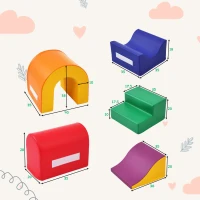 5-en-1 Grands Blocs de Construction en Mousse Douce et Colorée pour Enfants – Jeu Créatif, Imperméable et Facile à Nettoyer, Orange(m-3)