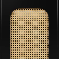 Armoire de rangement latérale en rotin, armoire artisanale, multifonctionnelle, stable et durable,Noir(m-6)